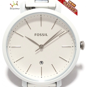 FOSSIL(フォッシル) 腕時計■美品 - ES4397 レディース 3ATM 白×シルバー