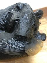 1989年製作 熊 木彫り 鮭 北海道 アイヌ 民芸品 工芸品 置物_画像3