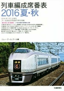 列車編成席番表(２０１６夏・秋)／ジェー・アール・アール