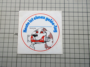 5960【 即決・定額・同梱包可能】 ★ELMEX - ドイツ - 虫歯から歯を守ろう　イヌ　犬 ◆ ☆ ヴィンテージ ステッカー ☆ ◆
