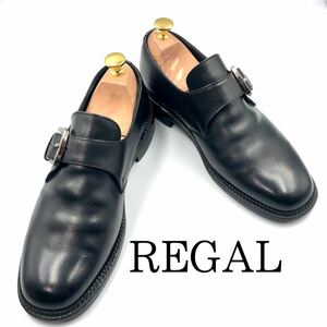REGAL リーガル　シングルモンク　メンズ　24㎝　プレーントゥ　ビジネス　レザーシューズ 紳士靴