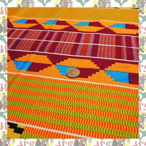 【SALE/90cm x 110cm/1ヤード】アフリカンプリント生地 kente-a19 アフリカ布 アフリカ生地 ゴールドプリント アンカラ キテンゲ パーニュ