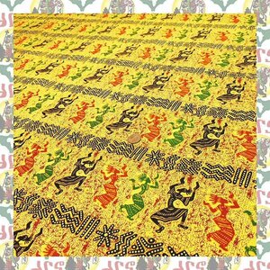 【SALE/90cm x 110cm/1ヤード】アフリカンプリント生地 afrigra-a38 アフリカ布 アフリカ生地 ゴールドプリント アンカラ キテンゲ パーニ