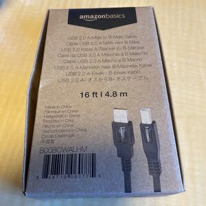 Amazonベーシック USB2.0ケーブル 4.9m (タイプAオス - タイプBオス)