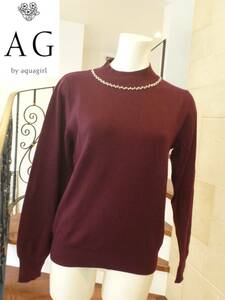 AG by aquagirl（AG by アクアガール）★紫　パープル　ビジュー　セーター M