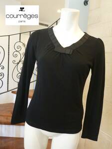 Courreges( Courreges ) * black ribbon long sleeve cut and sewn 38 M corresponding 