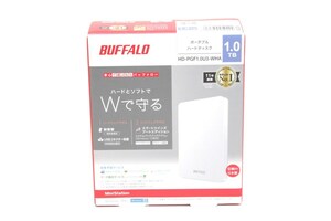 1D852☆バッファロー BUFFALO☆ ポータグル ハードディスク HDD 1TB HD-PGF1.0U3-WHA 未使用品【ニューポーン】