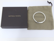 1T153□■BOTTEGA VENETA ボッテガヴェネタ イントレチャート SVブレス ホワイト■□レターパックプラス【ニューポーン】_画像1