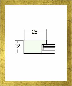 デッサン用額縁 木製フレーム 5698 三三サイズ 金柄紋 ゴールド