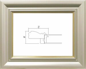 油絵/油彩額縁 樹脂製フレーム 3476 UVカットUVカットアクリル付 サイズ F15号 シャンペンゴールド 金