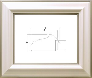 油絵/油彩額縁 樹脂製フレーム UVカットアクリル付 3479 サイズ M6号 パールホワイト