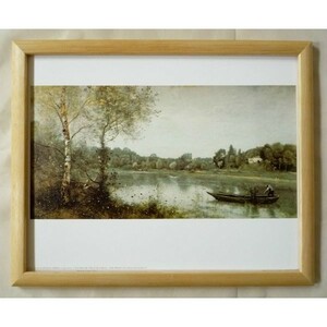 額縁付きヨーロッパ製絵画 サイズ八ッ切 COROT「The ponＤ at bille-Ｄ」