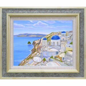 Art hand Auction Oil painting, Western painting, hand-painted painting, Select Art (with frame), size F6, Hitomi Okuda, Aegean Sea, 8117 F6 S Gray, Painting, Oil painting, Nature, Landscape painting