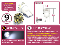 メール便送料無料 LED ナンバー灯 ハイエース RZH/KZH100系 ナンバー球 ホワイト 白 T10 9連 FLUX ライセンスランプ_画像2