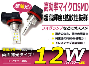 メール便送料無料 LEDフォグランプ パレット MK21S LEDバルブ ホワイト 6000K相当 H8 両面発光 SMD