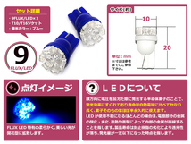 メール便送料無料 LED ナンバー灯 アルファード ANH/MNH1系 ナンバー球 ブルー 青 T10 9連 FLUX ライセンスランプ_画像2