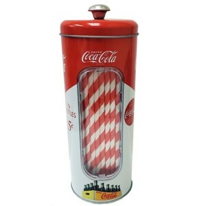 送料350円　コーラ ティン DR ストローディスペンサー　COKE　コカ・コーラ
