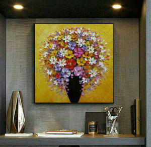 Art hand Auction Artículo extremadamente hermoso★Las flores añaden color a esta pintura al óleo pintada a mano de alta calidad., cuadro, pintura al óleo, pintura de naturaleza muerta