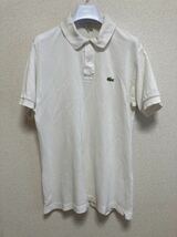 70's ヨーロッパヴィンテージ フランスラコステ CHEMISE LACOSTE ラコステポロシャツ 半袖ポロシャツ 白系　フランス製 6 フラレコ_画像1