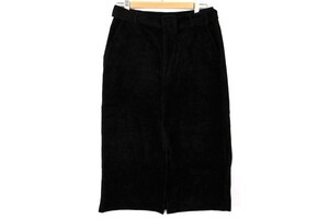 ザラ トラファ コーデュロイスカート コクーンシルエット ミディ丈 ベルト 綿 ボトムス Mサイズ 黒 良品 ZARA trf collection レディース