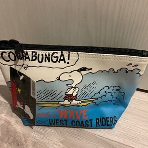 新品SNOOPY●サーフスヌーピー舟型ポーチ メイクポーチ 化粧ポーチ コスメポーチ サーフィン