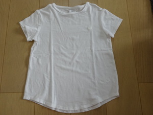 美品 ザラキッズ ガールズ コットンカットソー半袖Tシャツ ハート刺繍 白 サイズ8T 128センチ