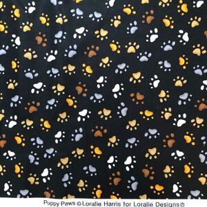ロラライハリス Puppy Paws 黒生地