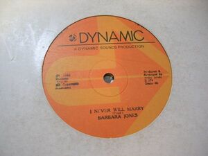 ●Reggae12”●BARBARA JONES/I NEVER WILL MARRY