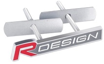 ボルボ エンブレム Rdesign フロントグリルバッジ 3Dメタル xc60v40 s60 v50 v60 v70 s40 s80 ボルト締め レッドシルバー_画像2