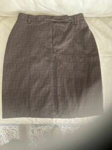 [Красивые товары/редкие] Fendi Fendi/ff Zukka Pattern Brown Teal Teal Mini Subirt/Size I42/Vintage/Old Fendi/Ladies