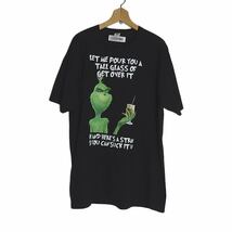 グリンチ Tシャツ 訳あり 新品 ティーシャツ キャラクター プリントTシャツ FRUIT OF THE LOOM 黒 メンズ XLサイズ #2446_画像1