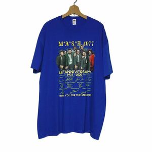 デッドストック 大きいサイズ Tシャツ 海外テレビドラマ MASH 4077 ティーシャツ プリントTシャツ 青 メンズ 2XLサイズ #2455
