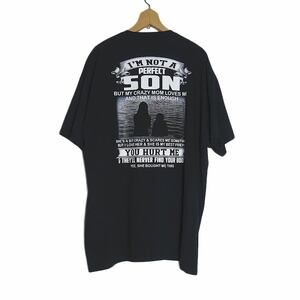 新品 大きいサイズ バックプリントTシャツ メンズ 2XL FRUIT OF THE LOOM 黒 ティーシャツ #2465