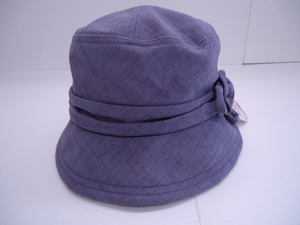 【KCM】hat-23★未使用★華やか　コサージュ付き帽子　ハット　ビジュー付き　Mサイズ　パープル　婦人　レディース