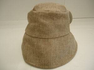【KCM】hat-39★未使用★遮熱帽子　リボン付き　おしゃれハット　UVカット　Sサイズ　ブラウン系　婦人　レディース