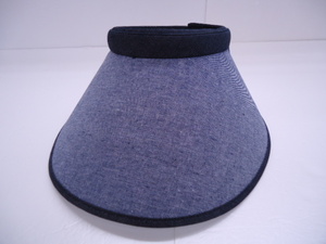 【KCM】hat-83★新品未使用★クリップ式サンバイザー　吸水速乾　抗菌防臭　UVカット　M(57.5cm)　ネイビー　レディース