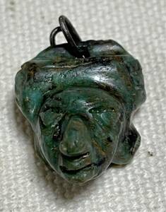 [ free shipping ] rare natural stone Jade JADEmayaMAYA pendant top * Mexico maya. trace * jade .....* Power Stone amulet 