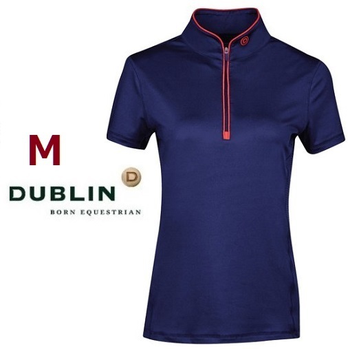 DUBLIN　ダブリン　ネイビーM　レディース　半袖ライディングシャツ　乗馬　馬術