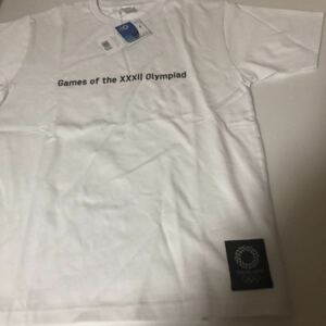 東京オリンピック　Tシャツ　S M サイズ　カタカタ　エンブレム　完売　衣料　シャツ　2020 東京　五輪　記念　ホワイト　公式ライセンス