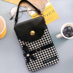 スマホポーチ 千鳥格子スマホポーチ ショルダーバッグ