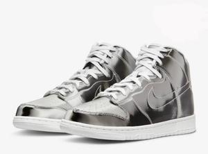 新品 国内黒タグ CLOT × NIKE FLUX DUNK HIGH METALLIC SILVER US8.5/26.5cm/クロット × ナイキ ダンク (DH4444-900)