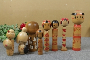 Kokeshi 8 -peece Set Creative Kokeshi Miyashita Kokeshi Sakuda ei Toshito и т. Д. ◆ 9528