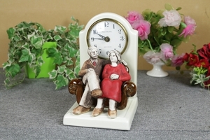 アランウォーレスデザイン 置時計 老夫婦 イギリス製　動作保証