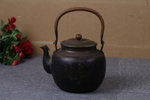 長玉堂造 銅薬缶 花鳥図 茶器 茶道具_画像1