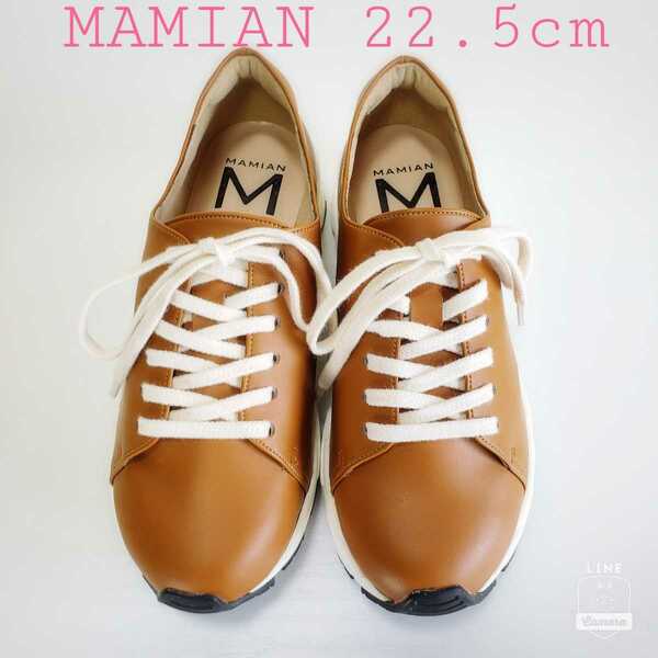 綺麗◆MAMIAN マミアン 厚底 レザースニーカー/シューズ/靴(22.5cm)キャメル系 