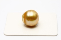 南洋白蝶真珠パールルース　両穴　12mm　ナチュラルゴールドカラー_画像1