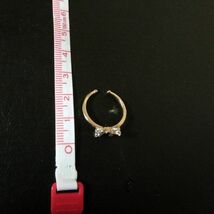 オープンリング 指輪 リボン cz レディース 韓国 大人 可愛い フリーサイズ 調整可能 女性 光沢 キュービックジルコニア #C997-1_画像5