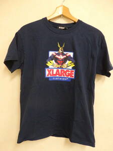 F12-4.4) X-LARGE×僕のヒーローアカデミア　コラボTシャツ　オールマイト　NAVY　M　01201161