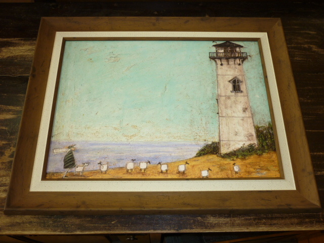 Painting ● Samtoft Art Frame Seven Sisters and the Lighthouse ● [Animal & Healing Art] Resin Frame, furniture, interior, interior accessories, others