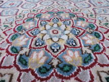 ペルシャ絨毯 手織り 丸形 カーペット ラグ ウール100％ ペルシャ絨毯の本場 イラン ナイン産 円形 直径86cm 本物保証 直輸入_画像6